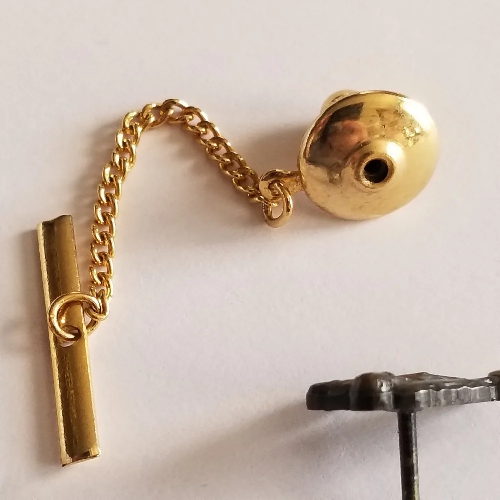 Vintage bowler pin tiny bowling man bronze - gold tone bowl brooch